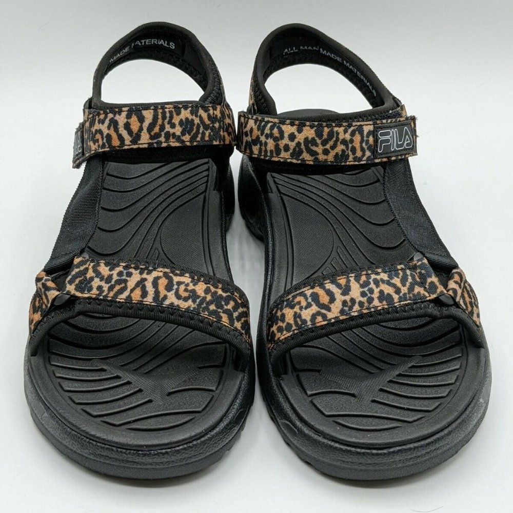 Fila Women's Andros River Strap Sandal Slipper Shoes--Leopard Print